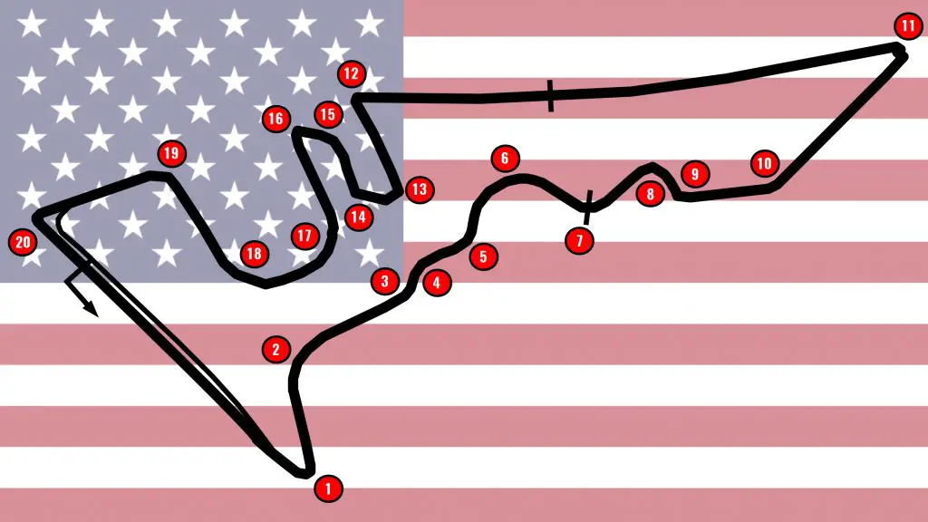 Circuit of The Americas track map