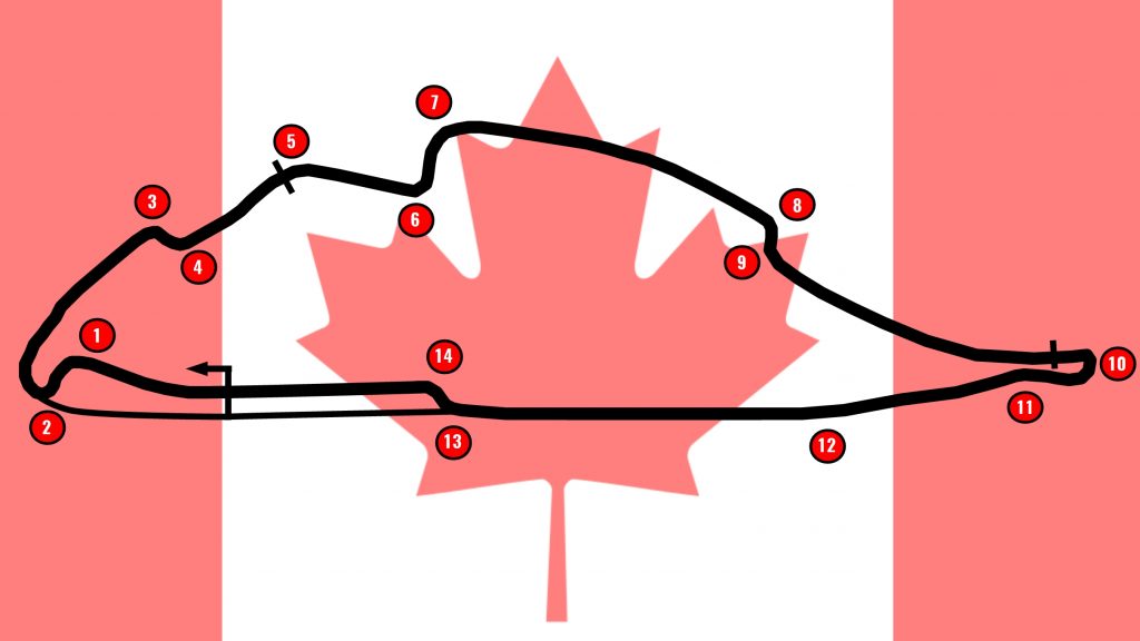 Circuit Gilles Villeneuve track map