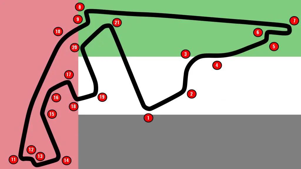 Yas Marina Circuit track map