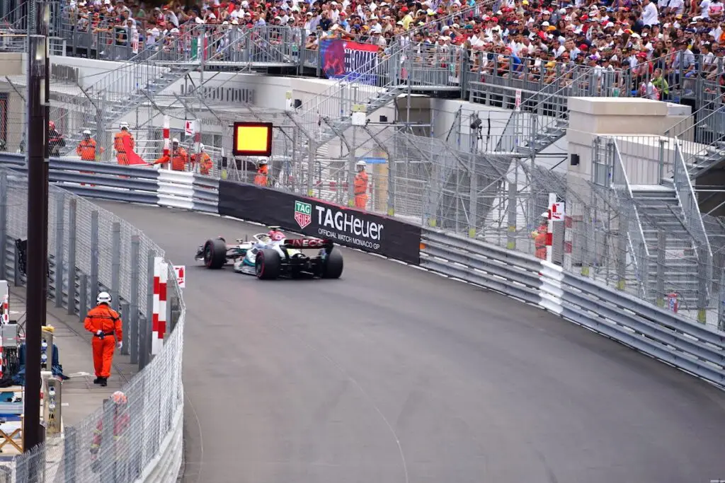 Mercedes at the 2022 Monaco Grand Prix. Image: © Andrew Balfour.