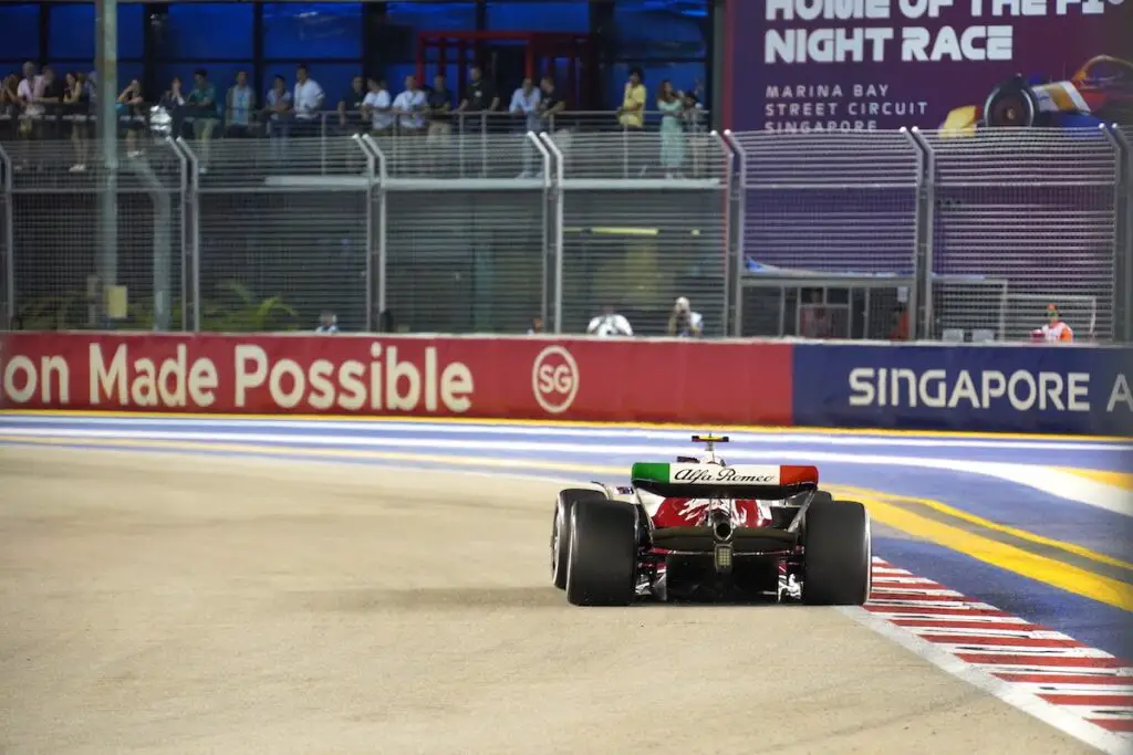 Alfa Romeo at the 2022 Singapore Grand Prix. Image: © Andrew Balfour.