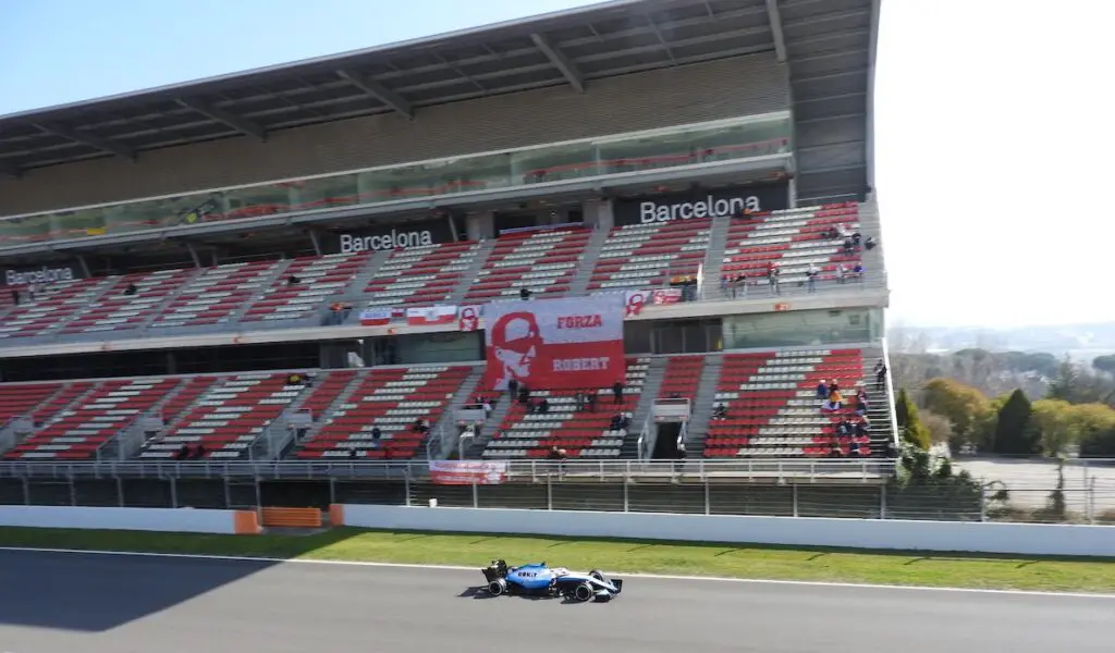 Robert Kubica in testing at Circuit de Barcelona-Catalunya in 2019.