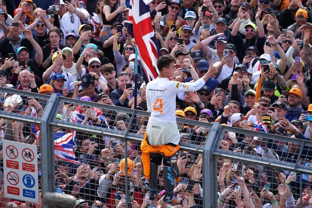 Lando Norris at Silverstone in 2022