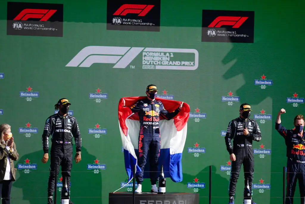 2021 Dutch Grand Prix podium. Image: © Andrew Balfour.