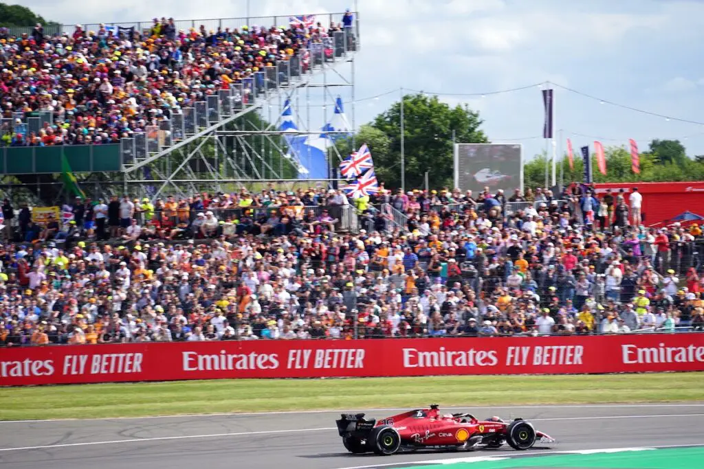 Ferrari at Silverstone, racing in the 2022 British Grand Prix. Image: © Andrew Balfour.