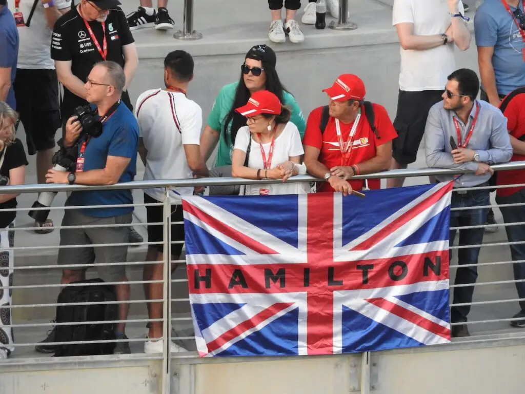 Hamilton supporters at the 2019 Abu Dhabi Grand Prix. Image: © Andrew Balfour.
