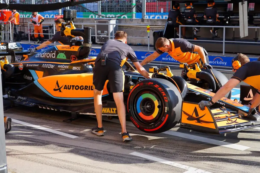 McLaren at the 2022 Hungarian Grand Prix. Image: © Andrew Balfour.