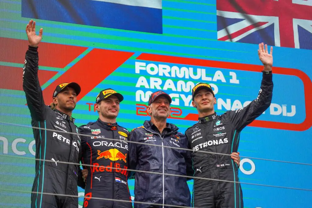 2022 Hungarian Grand Prix podium. Image: © Andrew Balfour.