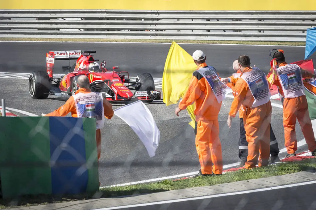 Vettel, Kvyat and Ricciardo finished on the podium at the 2015 Hungarian Grand Prix.