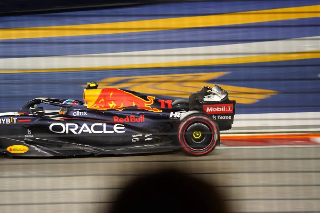 Sergio Perez won the Singapore Grand Prix in 2022. Image: © Andrew Balfour.