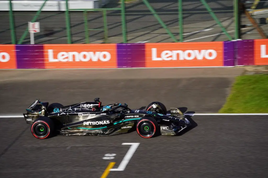 George Russell at the 2023 Japanese Grand Prix. Image: © Andrew Balfour. 